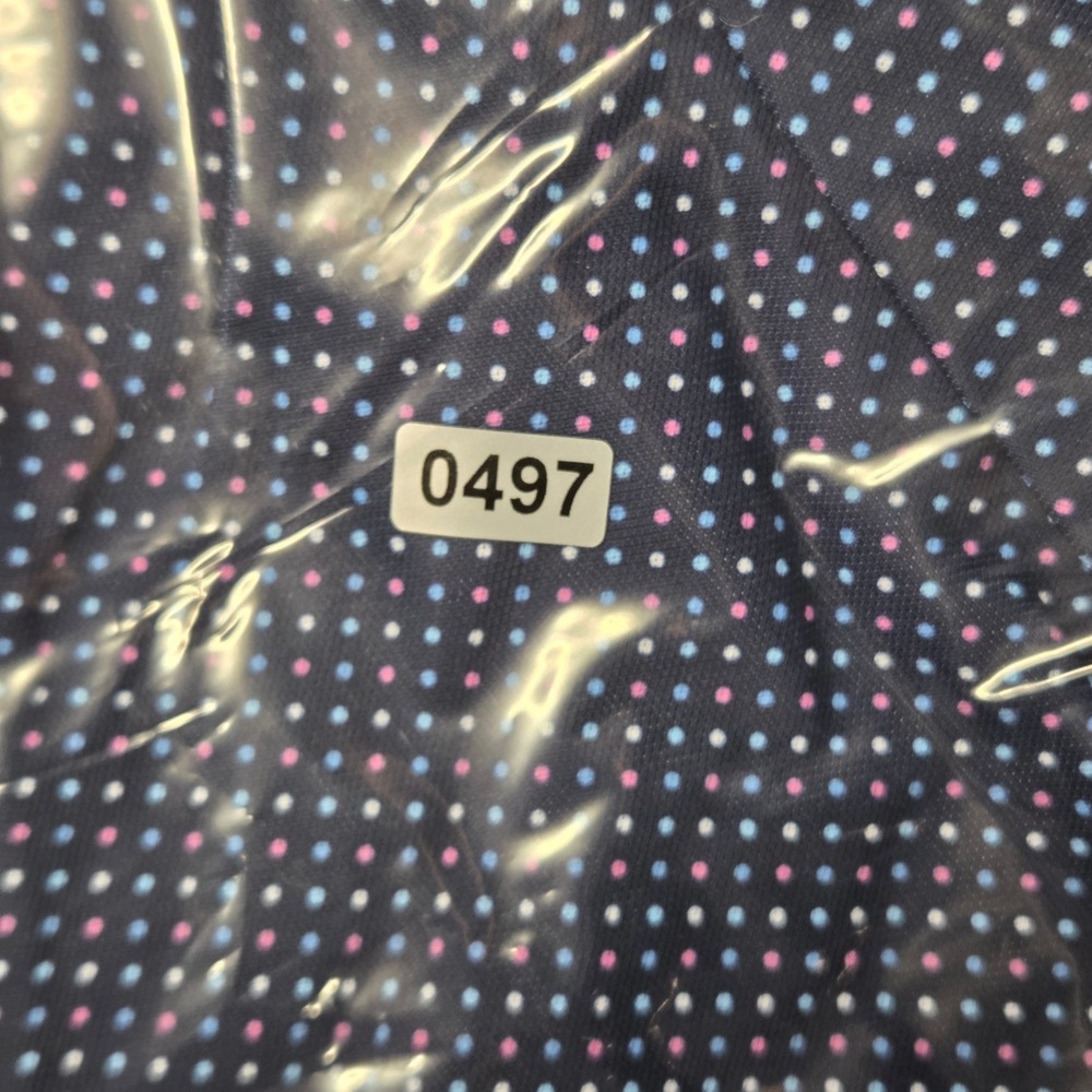 Peter Millar Summer Comfort Polo Shirt Mens XXL Navy Pink Blue Polka Dot Golf - Picture 11 of 11